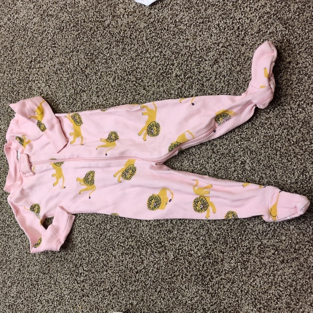 Hanna Andersson Footie Pajamas Pink With Lions